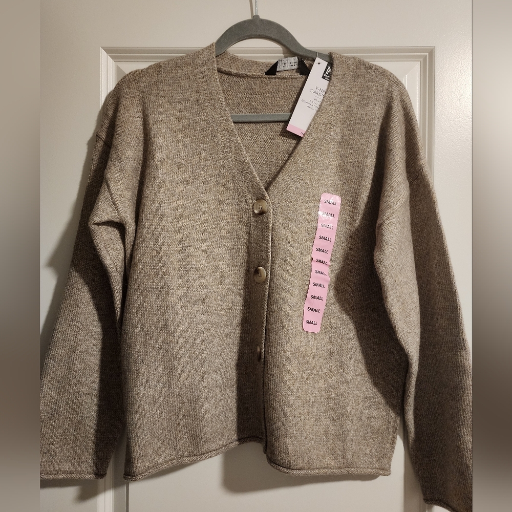 Beige Cardigan Sweater